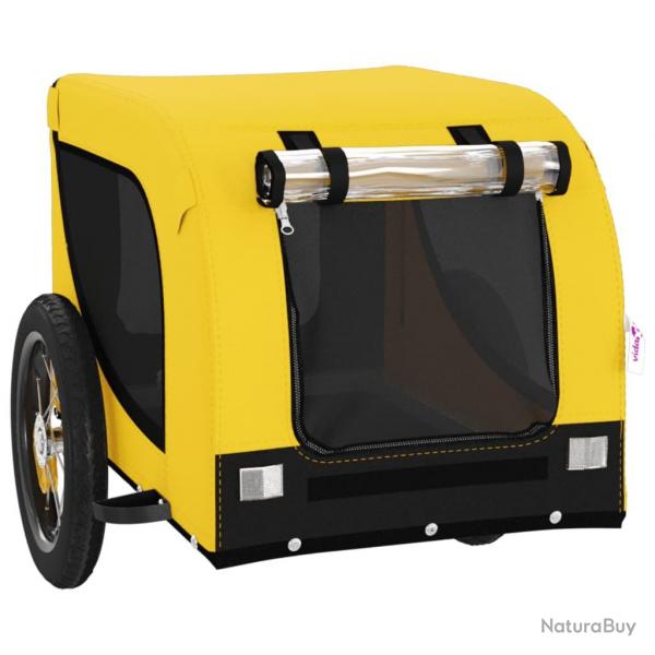 Remorque chariot transport de vlo pour animaux de compagnie jaune 02_0044311
