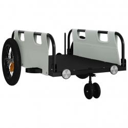 Remorque chariot transport de vélo tissu oxford fer gris 02_0044399
