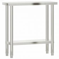 Table de travail de cuisine professionnelle 82,5 x 30 x 85 cm acier inoxydable 02_0045406