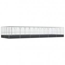Volière cage à oiseaux avec extension argenté 1246 x 414 x 212 cm acier Argent 02_0045649