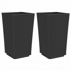 Jardinière bac lit surélevé plantes fleurs jardin terrasses lot de 2 32,5 x 32,5 x 57 cm polypropyl