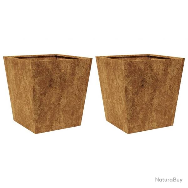 Jardinire bac lit surlev plantes fleurs jardin terrasses lot de 2 40 x 40 x 40 cm acier corten M