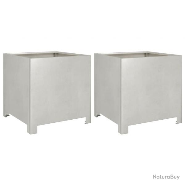 Jardinire bac lit surlev plantes fleurs jardin terrasses lot de 2 40 x 40 x 40 cm acier inoxydab