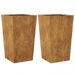 Jardinière bac lit surélevé plantes fleurs jardin terrasses lot de 2 45 x 45 x 75 cm acier corten M