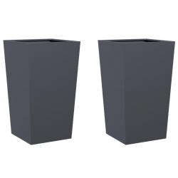 Jardinière bac lit surélevé plantes fleurs jardin terrasses lot de 2 45 x 45 x 75 cm acier anthraci