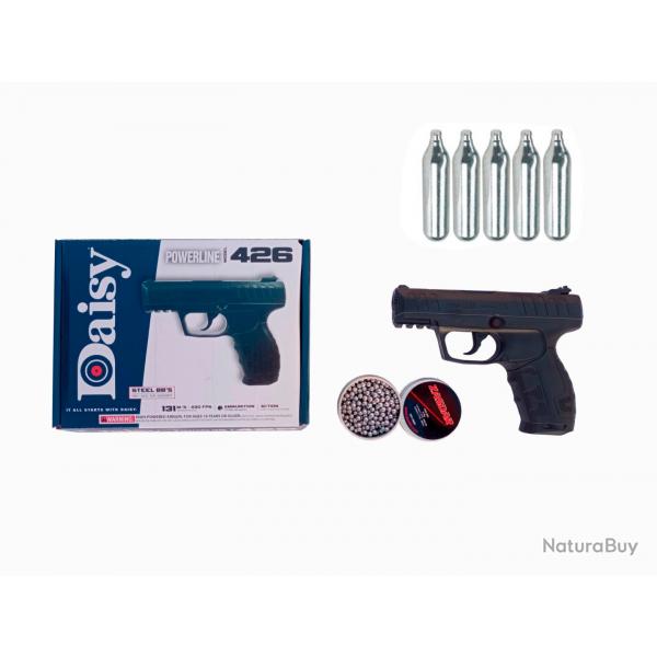 Pistolet Daisy Powerline 426 Bbs Acier  4,5 mm , 430 Fps ,131 m/seg. +  Bote de 500 billes en acier