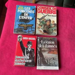 Lot de quatre livres , collection Sven Hassel