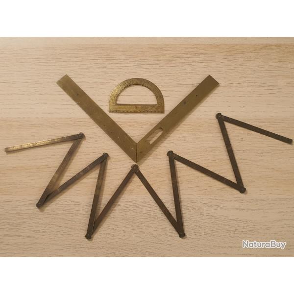 Anciens instruments de mesure demi pied de roy rapporteur mtre pied de roy XVIII siecle