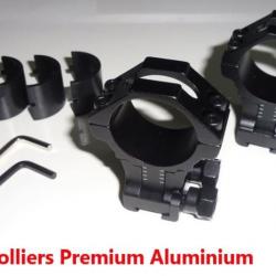 Colliers TIROPTIC 30mm et 25,4mm hauteur réglable pour rail 11mm