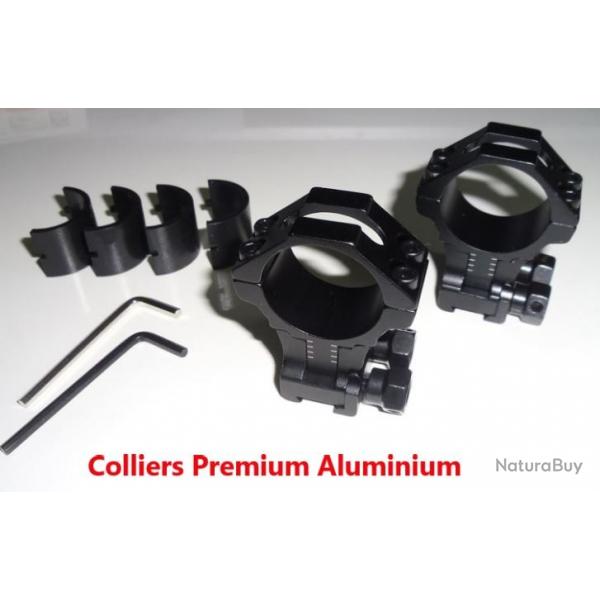 Colliers TIROPTIC 30mm et 25,4mm hauteur rglable pour rail 11mm