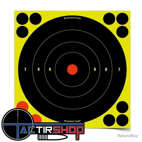Cible Ractive BIRCHWOOD CASEY SHOOToNoC BULL'S-EYE TARGET Diamtre 20cm par 6