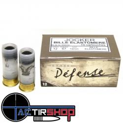 Munitions de défense Jocker Élastomère bille ronde, calibre 12/67 - Boite de 10 cartouches