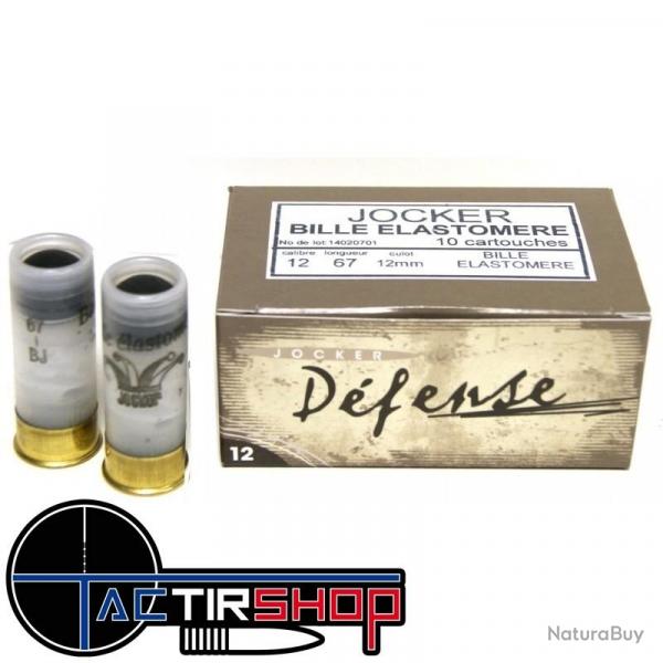 Munitions de dfense Jocker lastomre bille ronde, calibre 12/67 - Boite de 10 cartouches