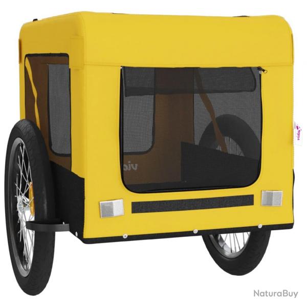 Remorque chariot transport de vlo pour animaux de compagnie jaune 02_0044319