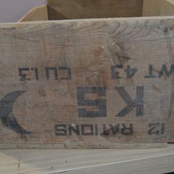 Caisse en bois USA Caisse Ration K KS WT43 US Ration équipement WW2 1939/1945