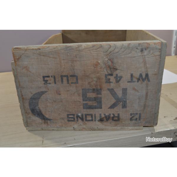 Caisse en bois USA Caisse Ration K KS WT43 US Ration quipement WW2 1939/1945