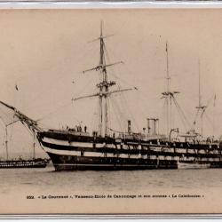 CPA  MARINE " -LA COURONNE.VAISSEAU ECOLE DE CANONNAGE  N°1025