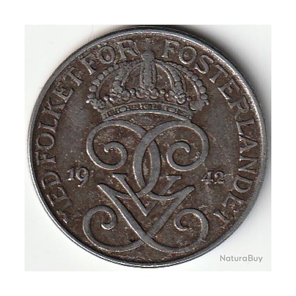 Pice de Monnaie Sude 5 re - Gustaf V fer 1942