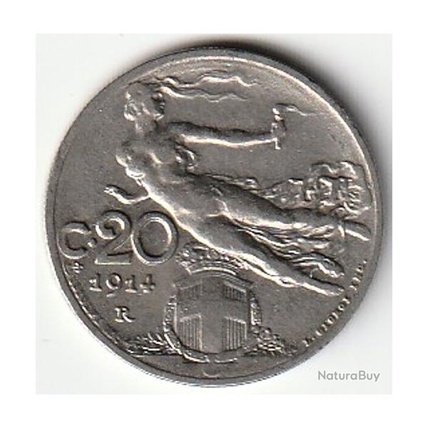 Pice de Monnaie Italie 20 centesimi1914