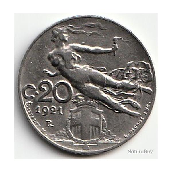Pice de Monnaie Italie 20 centesimi1921