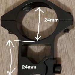 Montage picatiny lunettes diamètres 24 mm