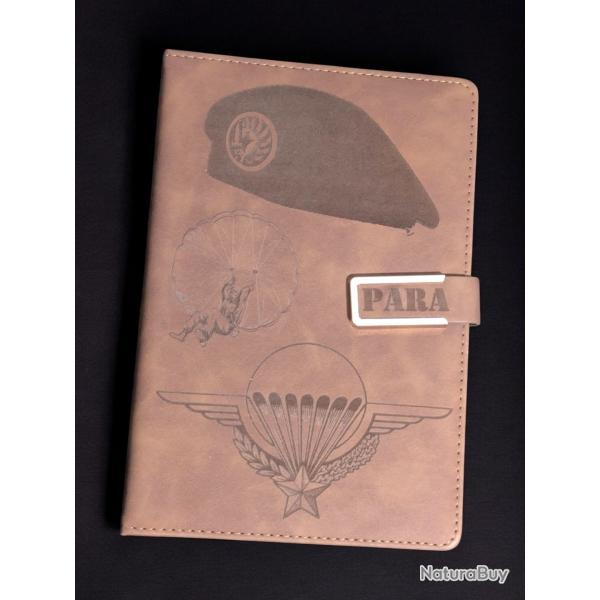 Carnet militaire a5 parachutiste beret legion etrangere le boudin - para cuir pu