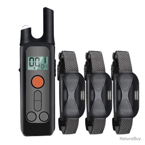 3 X Colliers de Dressage Chien tanche 1000 m Tlcommande Choc lectrique Vibration Bip Anti-Aboi