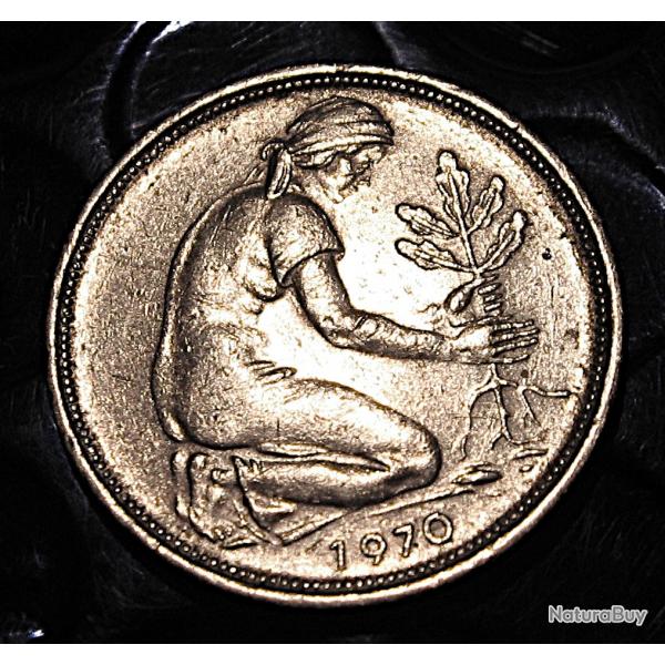 Allemagne pice de 50 pfenning (bank deutscher lander) 1970 D TTB