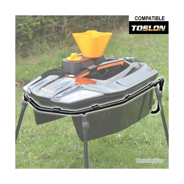 Support Bateau Bait Boat Pod Basic Inox Noir pour Toslon X-Boat