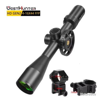 WestHunter Optics HD 6-24X50 FFP Riflecope, tubo de 1.181 in primer