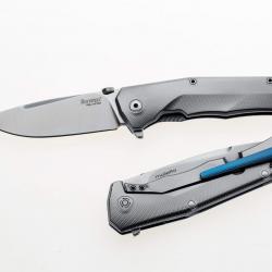 LionSteel TRE BL  le couteau pliant à trois systèmes d'ouverture, Blue Titanium