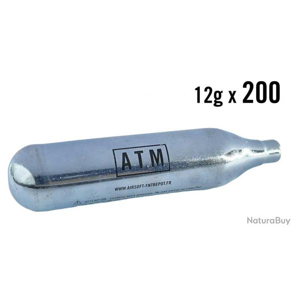 ATM Lot de 200 cartouches CO2 (12g)