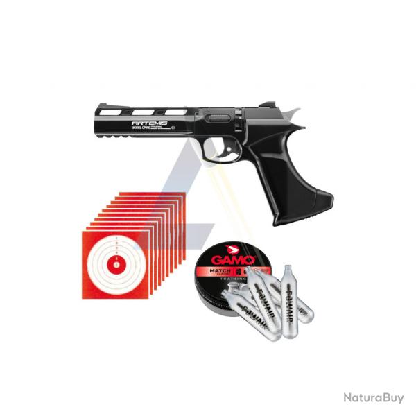 Wahoo! Pack Pistolet Artmis CP400 CO2 4.5MM + 10 Cibles + 250 Plombs + 5 CO2