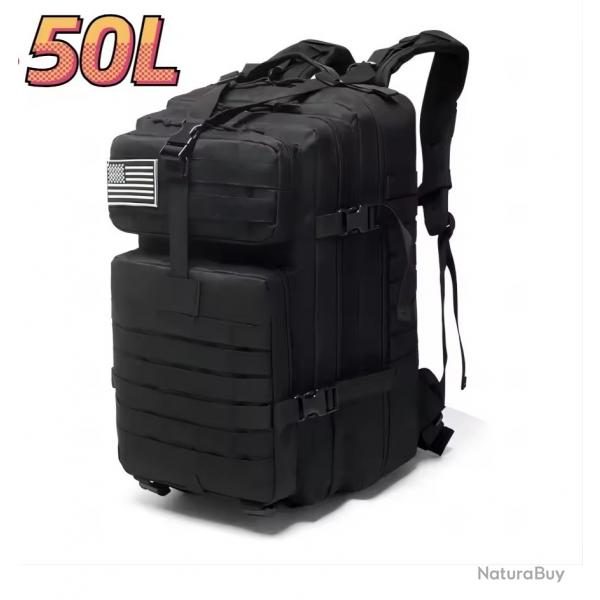 Sac  dos tactique 50 Litres Noir