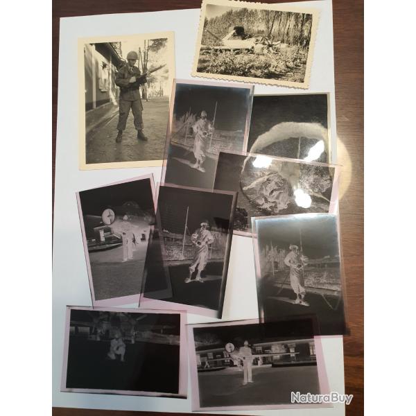 Lot photos et ngatifs aviation avions crach fouga mystre II Algrie