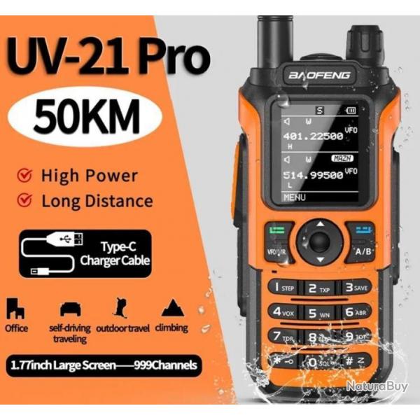 TOP ENCHERE......Talkie-Walkie VHF BAOFENG UV-21 PRO Longue distance,CB, RADIO......ETANCHE