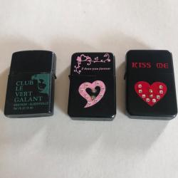 Vend trois briquets fantaisies style zippo