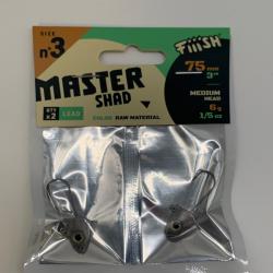Tête plombée master shad 75mm medium head 6g couleur raw material