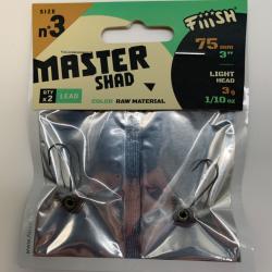 Tête plombée master shad 75mm light head 3g couleur raw material