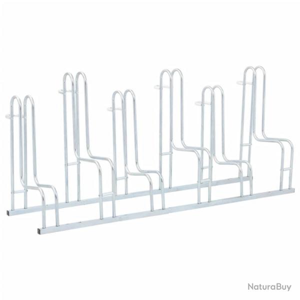 Support de vlo au sol autoportant pour 6 vlos acier galvanis