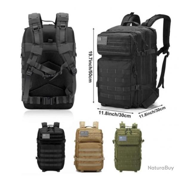 TOP ENCHERE Sac  Dos militaire 50 Litres Noir, Beige ou vert au choix .....
