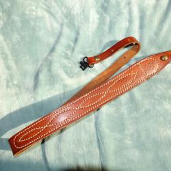 Bretelle de fusil/carabine en cuir avec attaches rapides (3)