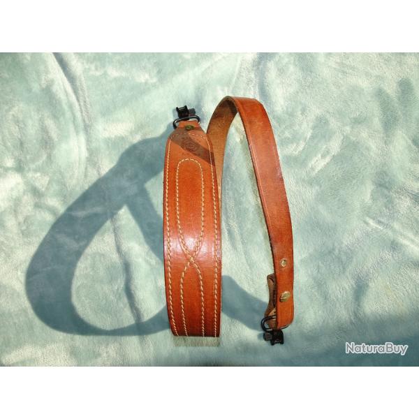 Bretelle de fusil/carabine en cuir avec attaches rapides (4)
