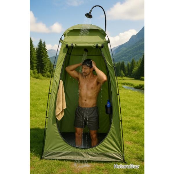 Tente de Douche Pliable Abri WC Anti UV Intimit Portable Camping Plage Rando Plein Air 2 coloris
