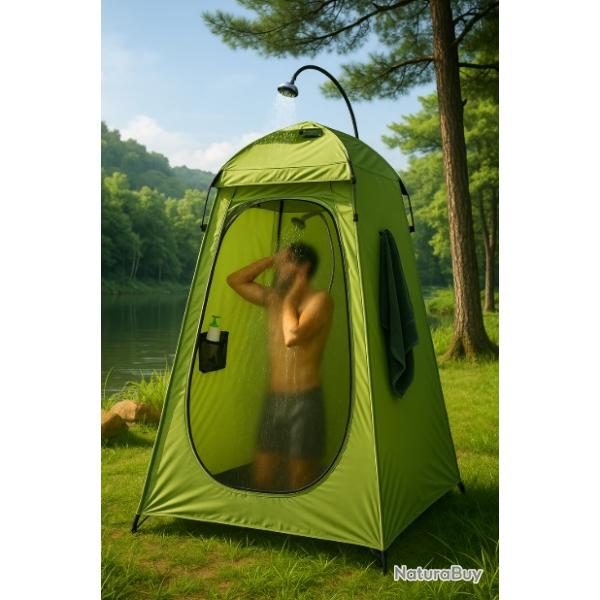 Tente Douche Pliable Abri WC Portable Anti UV Intimit Camping Plage Rando Plein Air 2 coloris