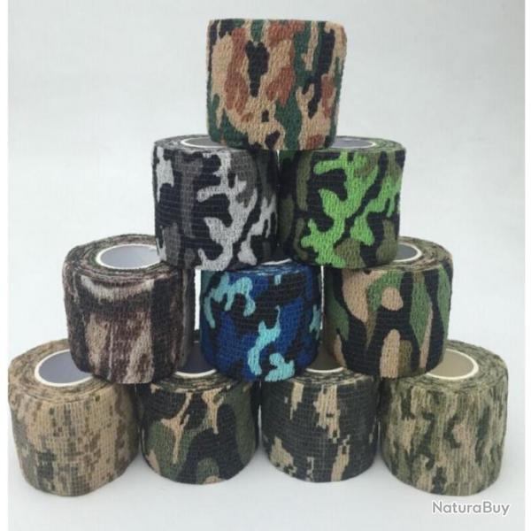 TOP ENCHERE RUBAN Camouflage Adhsif, 5cm X 4,5m Coloris au CHOIX....