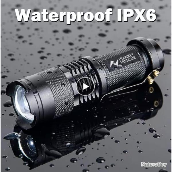 ENCHERE..Lampe de poche tactique tanche IPX6....