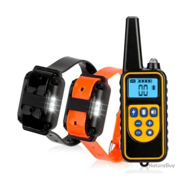 ENCHERE....COLLIER DE DRESSAGE 2 chiens ....800 METRES ....tanche