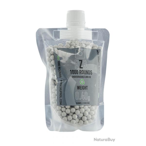 NUPROL Billes Airsoft 6mm RZR 0,40g en sachet de 1000 bbs