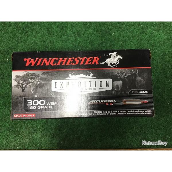 300 WSM Winchester accubond  Expedition big game ct 180g ref 2